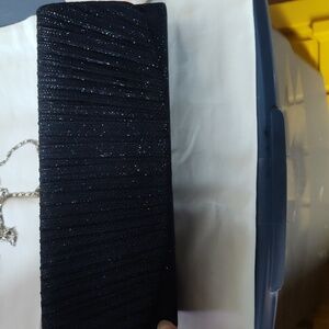 Royal Blue Glitter Clutch With Detachable Chain. NWT